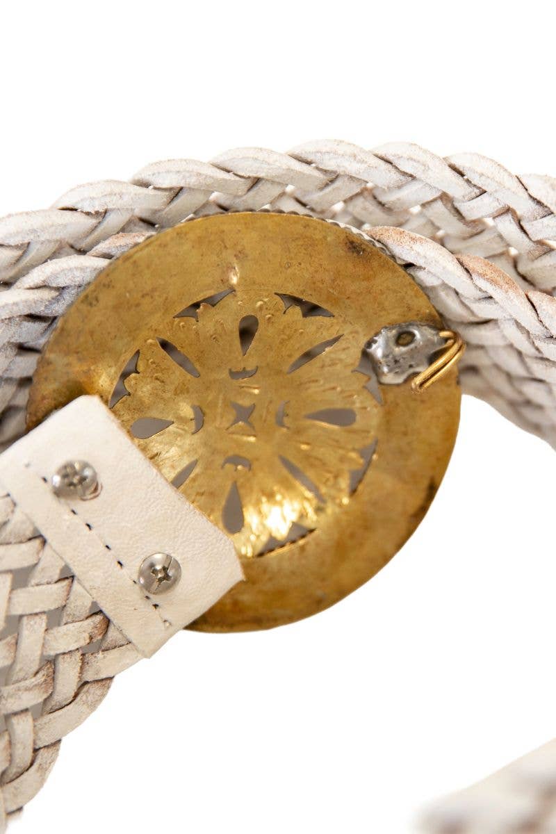 WIDE WHITE IMPE LEATHER BELT