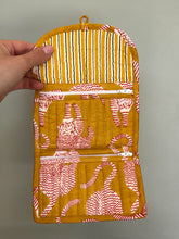 Load image into Gallery viewer, Blockprint Wallet - Mustard Wild Tiger