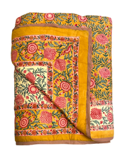 Load image into Gallery viewer, Mustard & Rose Blossom Quilt - King