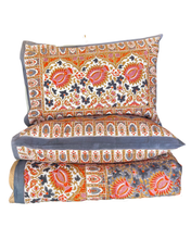 Load image into Gallery viewer, Violet & Tangerine Garden Quilt - Queen