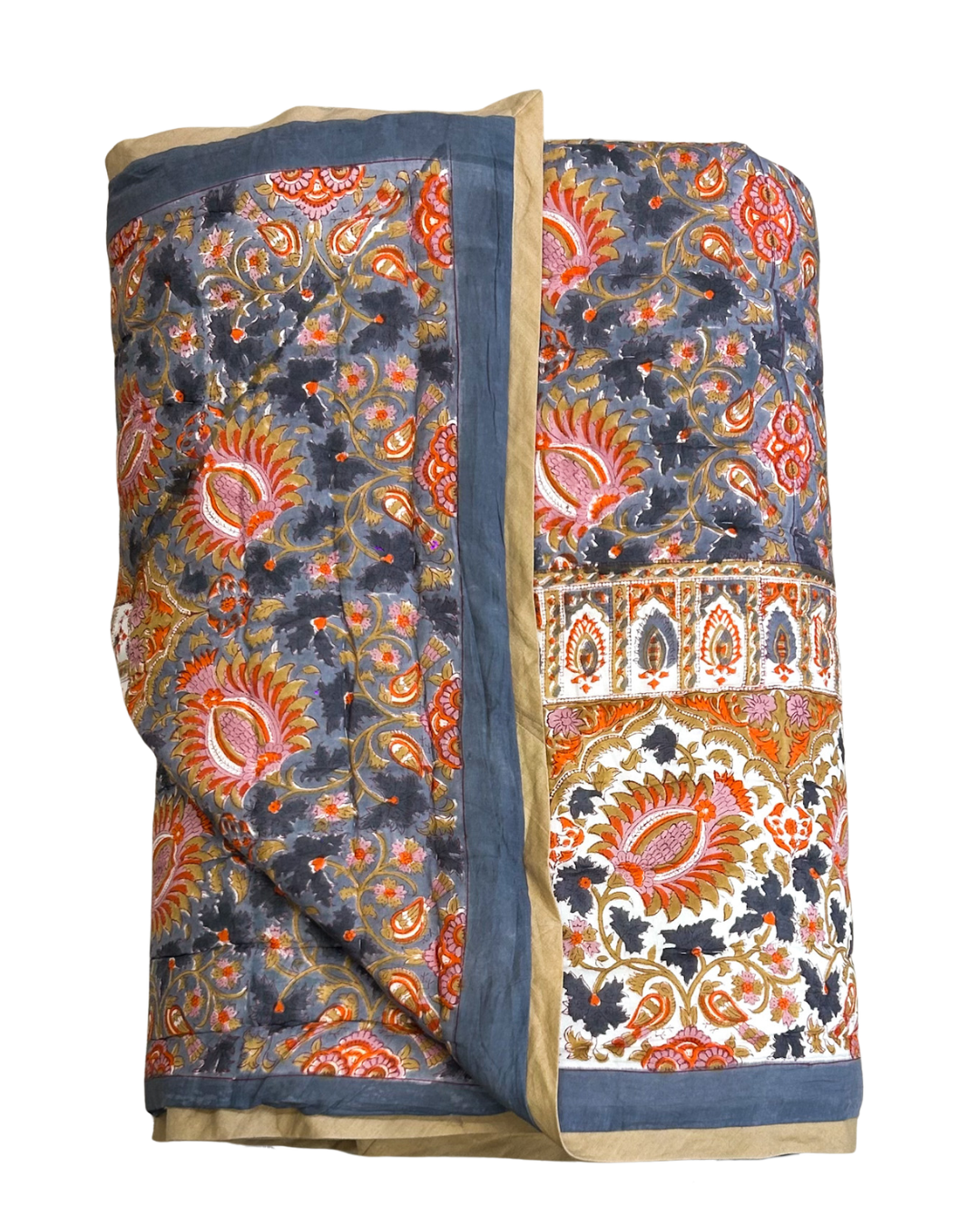Violet & Tangerine Garden Quilt - Queen