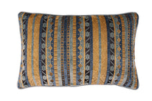 Load image into Gallery viewer, Loom Velvet Cushion Cover - Blue/Mustard