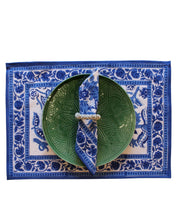 Load image into Gallery viewer, Blue Blockprint Placemats & Napkins Set of 6