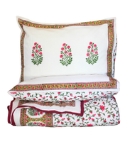 Load image into Gallery viewer, Fuchsia & Olive Garden Quilt - Queen