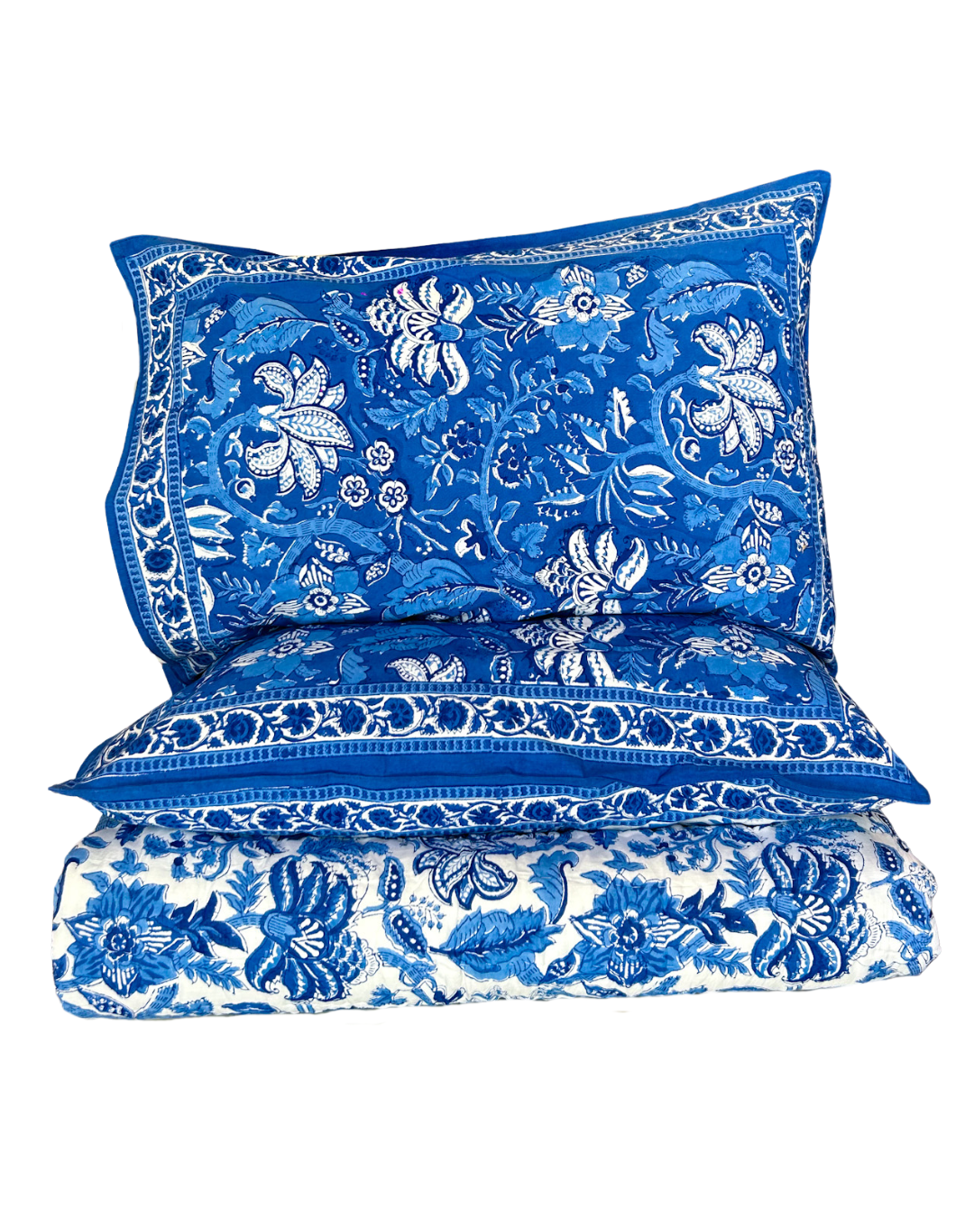 Wild Bloom Blue Quilt - Single