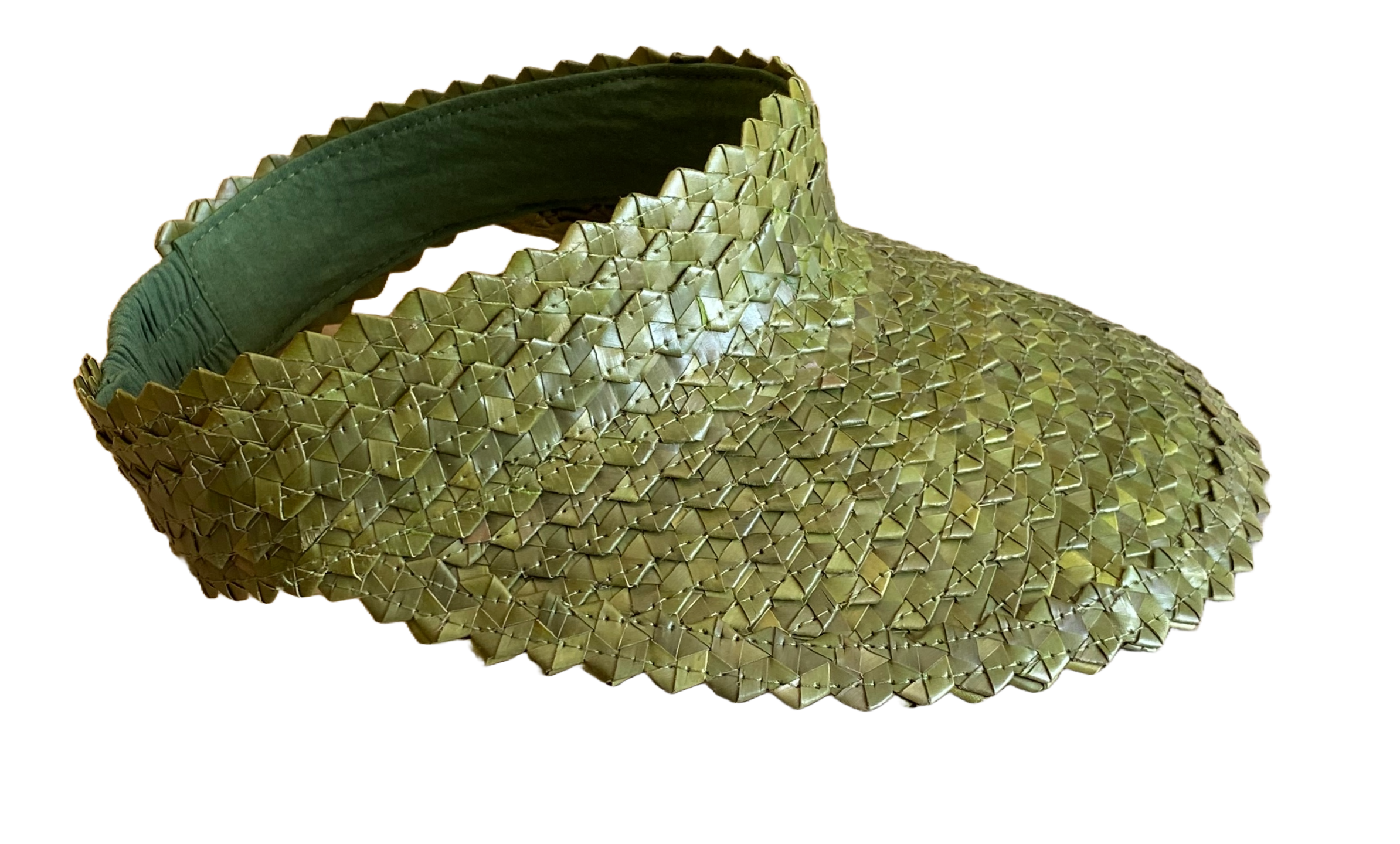 Palm Leaf Visor - Olive Green