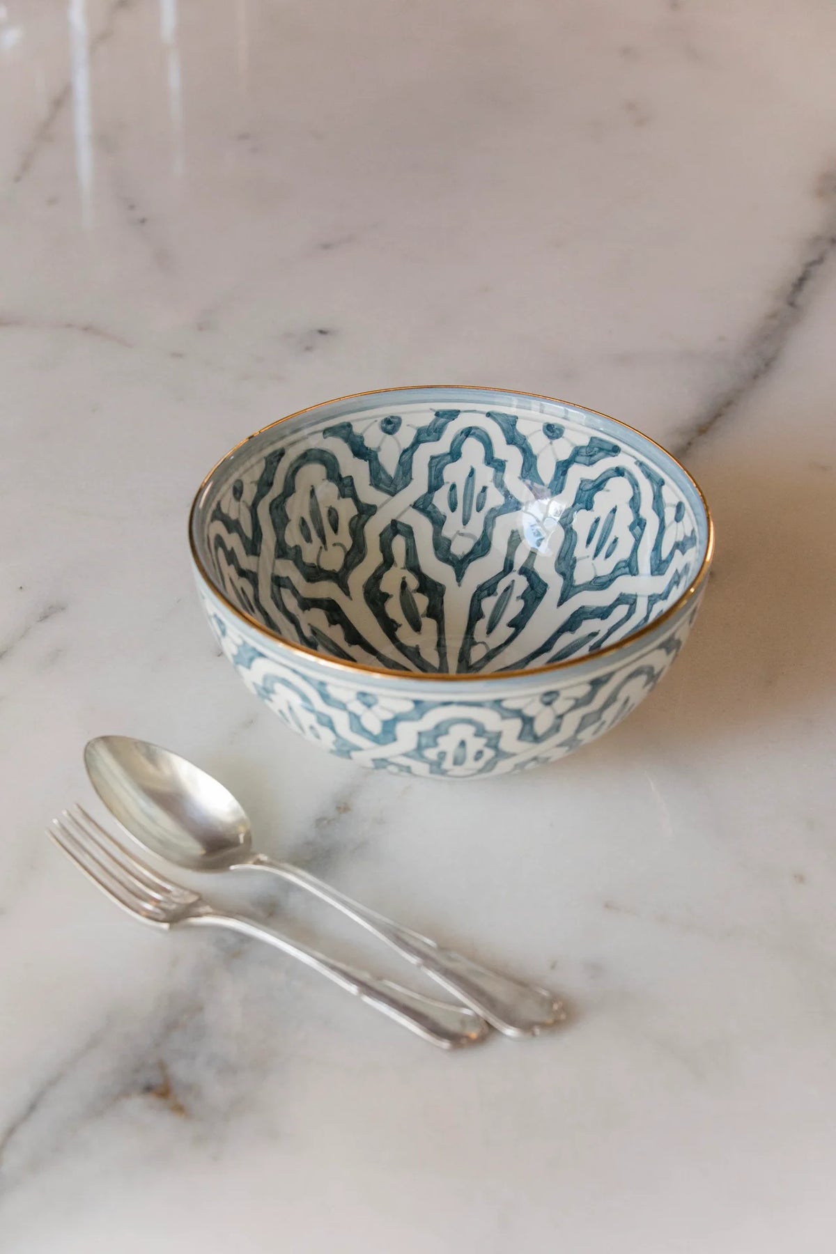 Fassia Stone Blue Round Salad Bowl