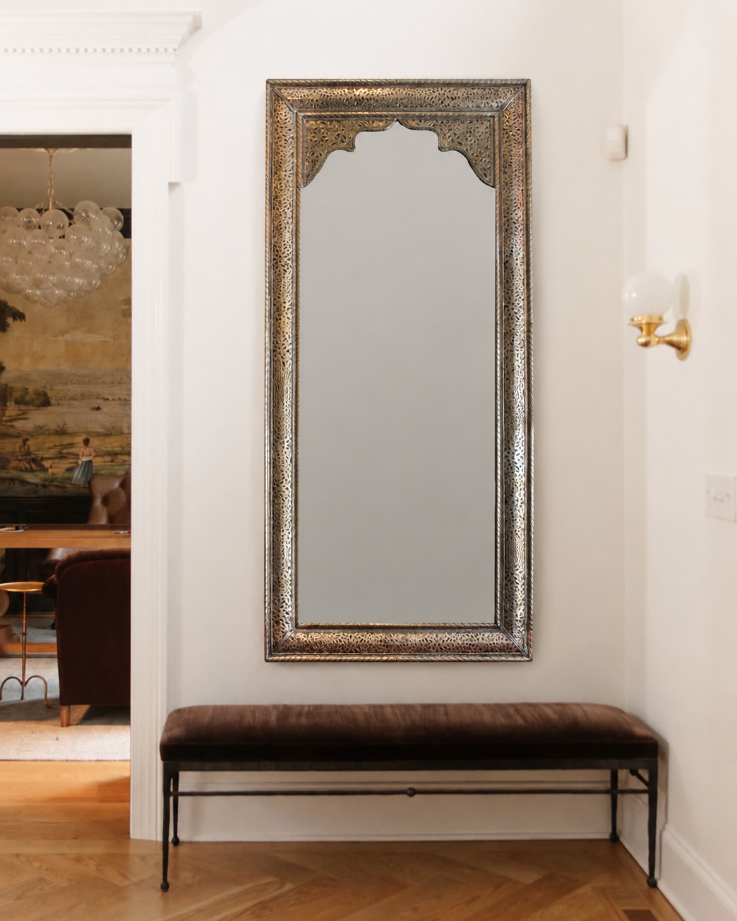 Ezira Draped Etched Mirror - 70x125cm
