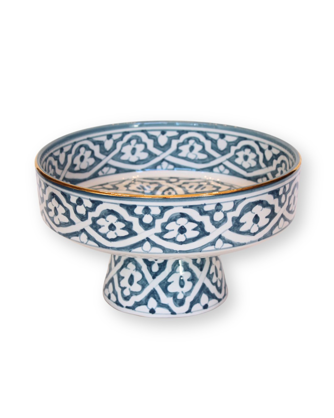 Fassia Stone Blue Pedestal Serving Dish