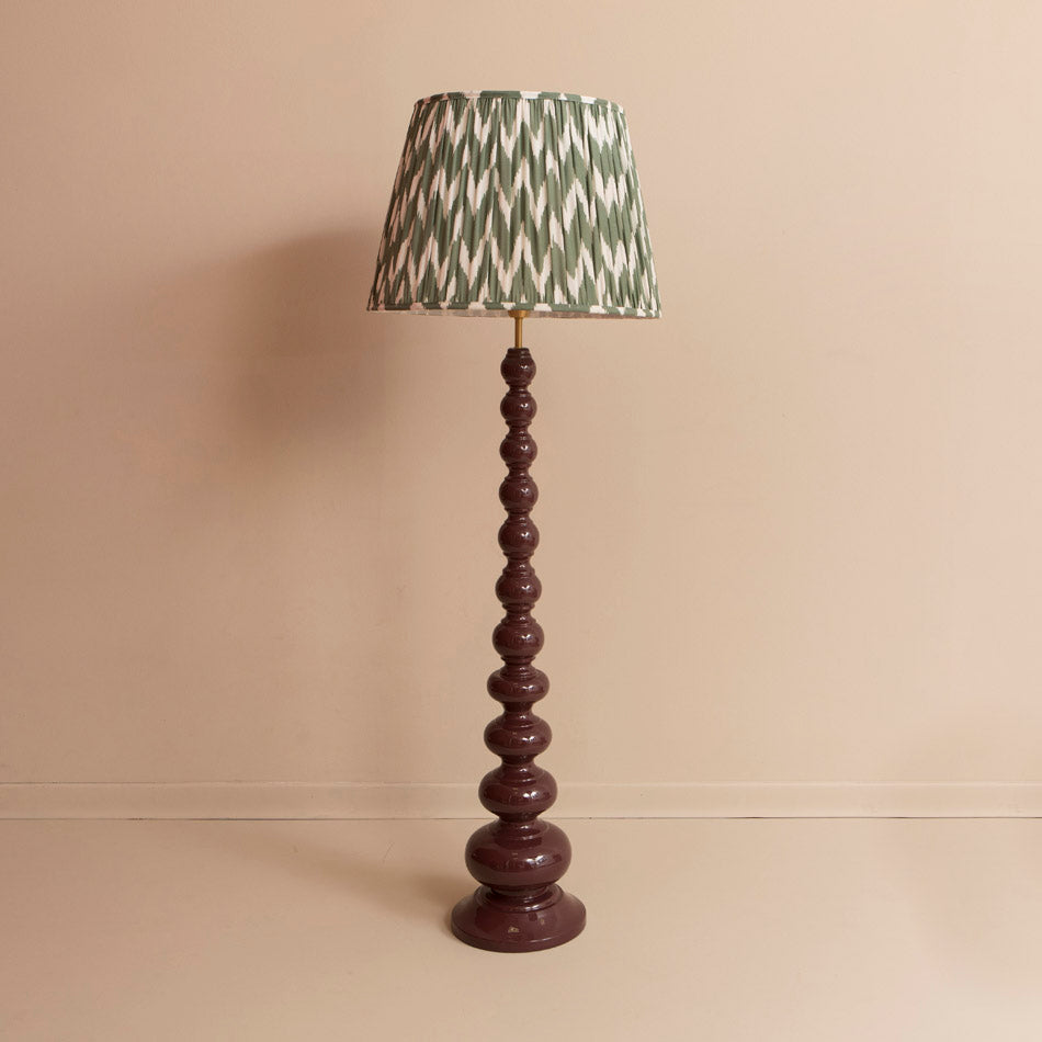 Wooden Bobbin Floor Lamp - Wine - Available On Order
