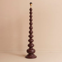 Load image into Gallery viewer, Wooden Bobbin Floor Lamp - Wine - Available On Order