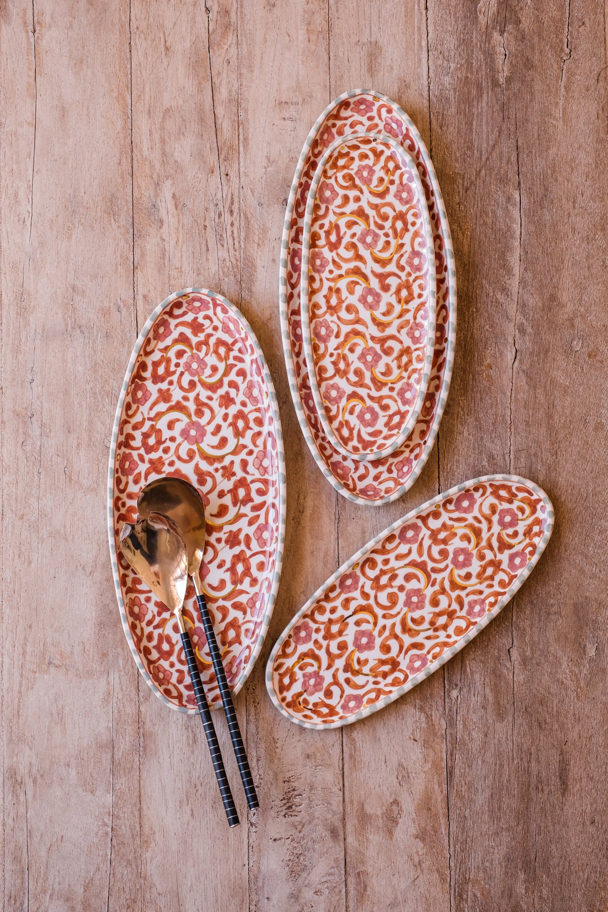 Fleur Blush Gold Oval Dish - Small