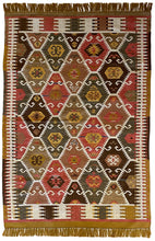 Load image into Gallery viewer, Heritage Kilim - Red / Mustard / Green - 150 x 240cm