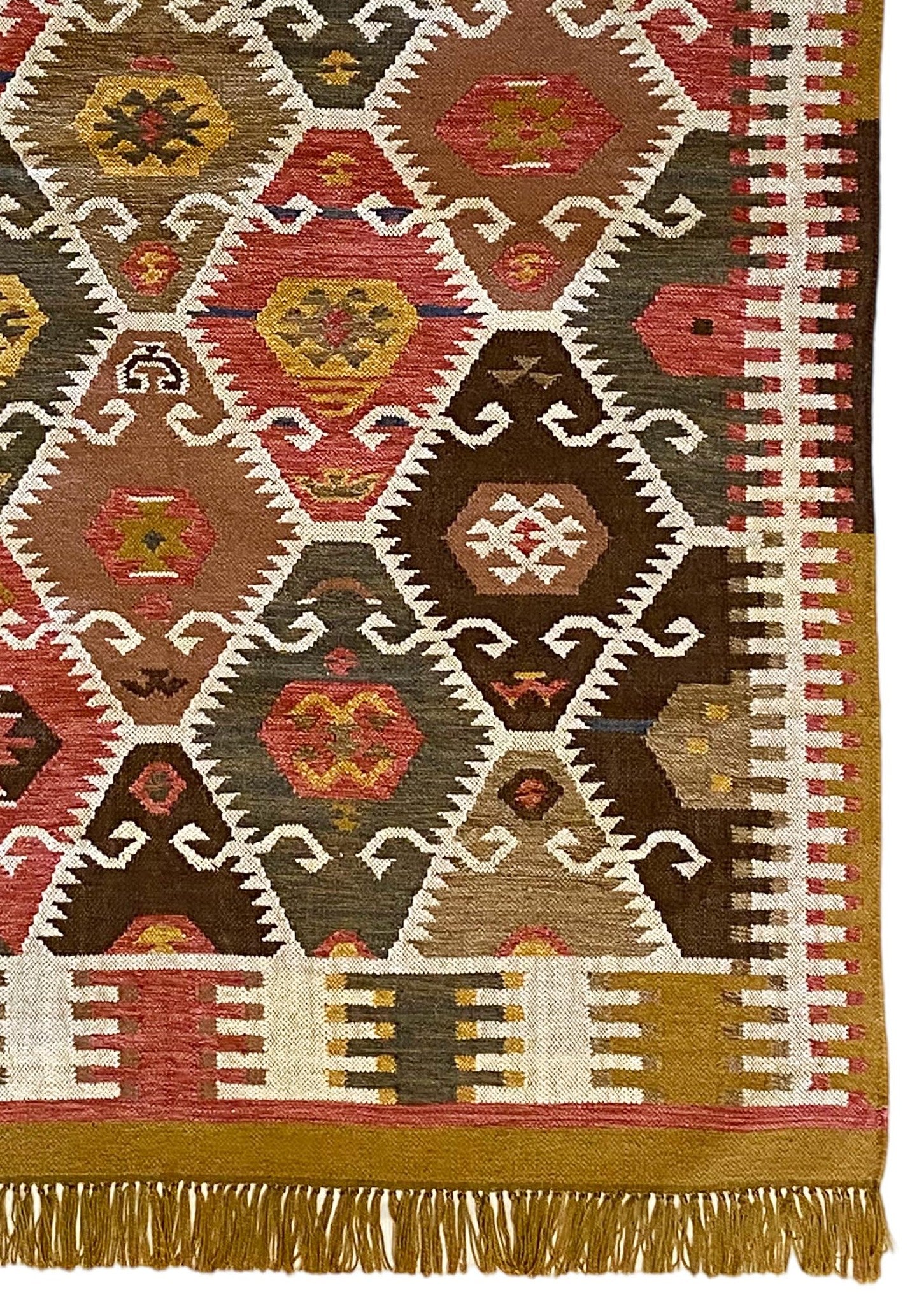 Heritage Kilim - Red / Mustard / Green - 150 x 240cm