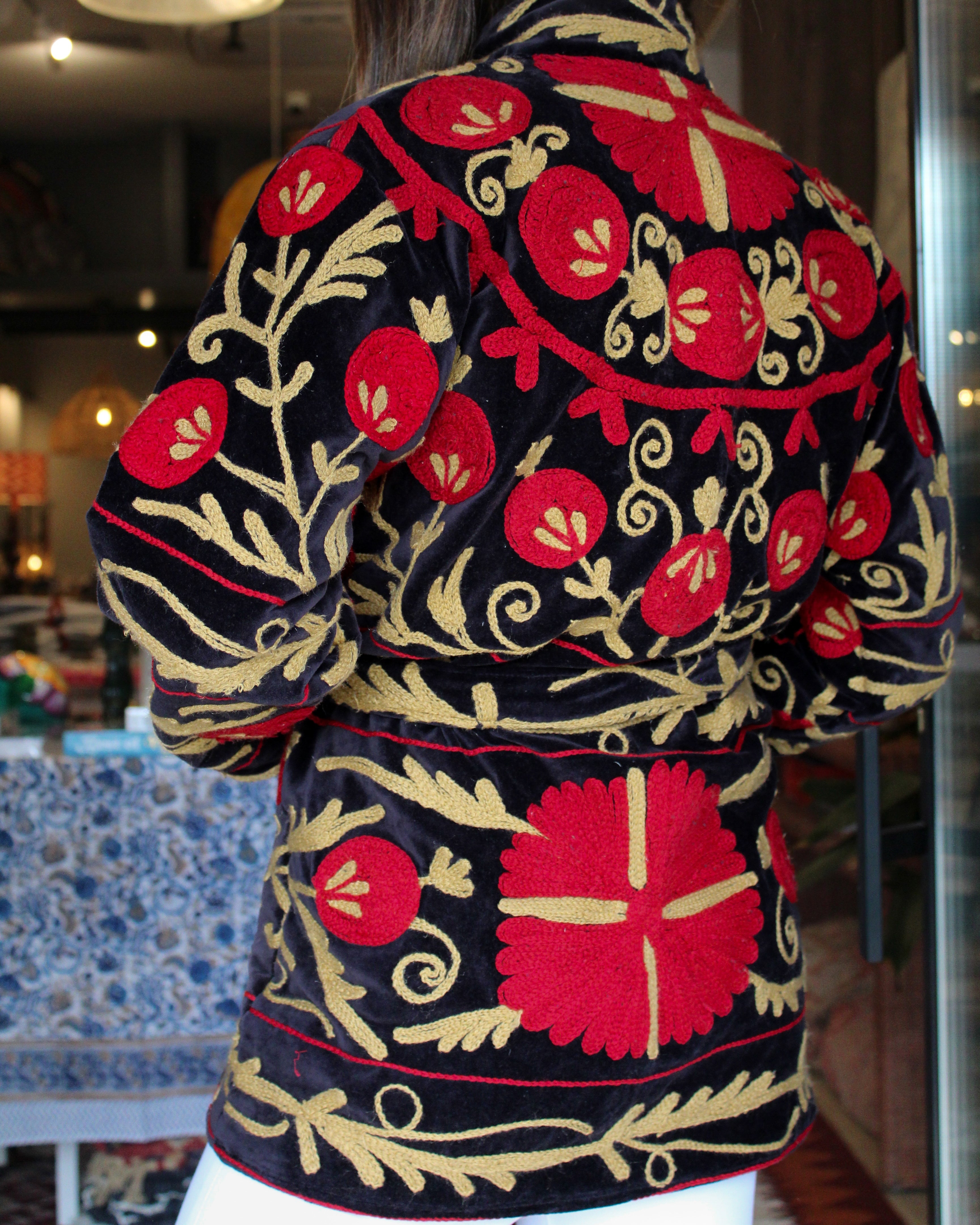Heritage Velvet Jacket - Onyx Crimson
