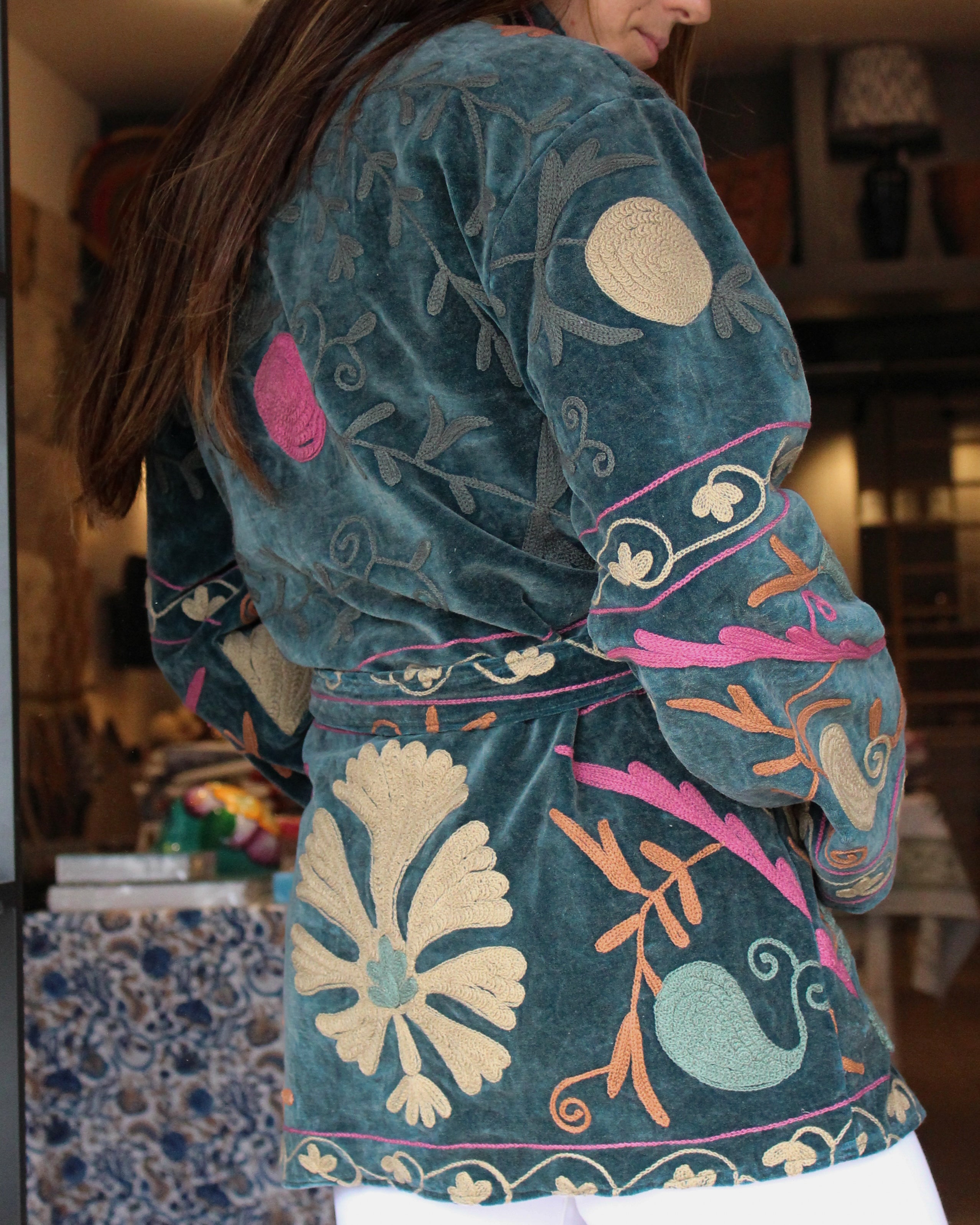 Heritage Velvet Jacket - Teal