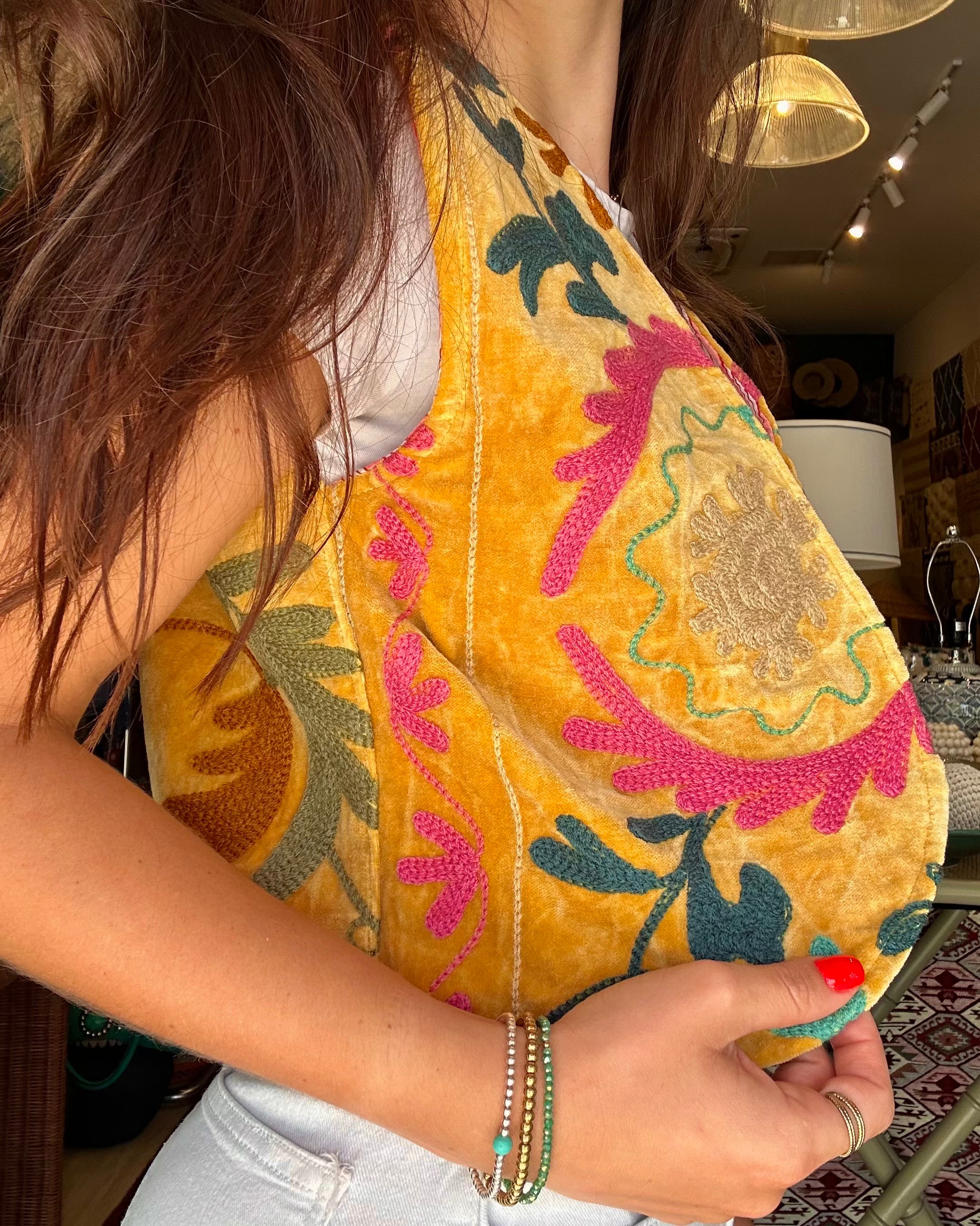 Heritage Velvet Vest - Marigold