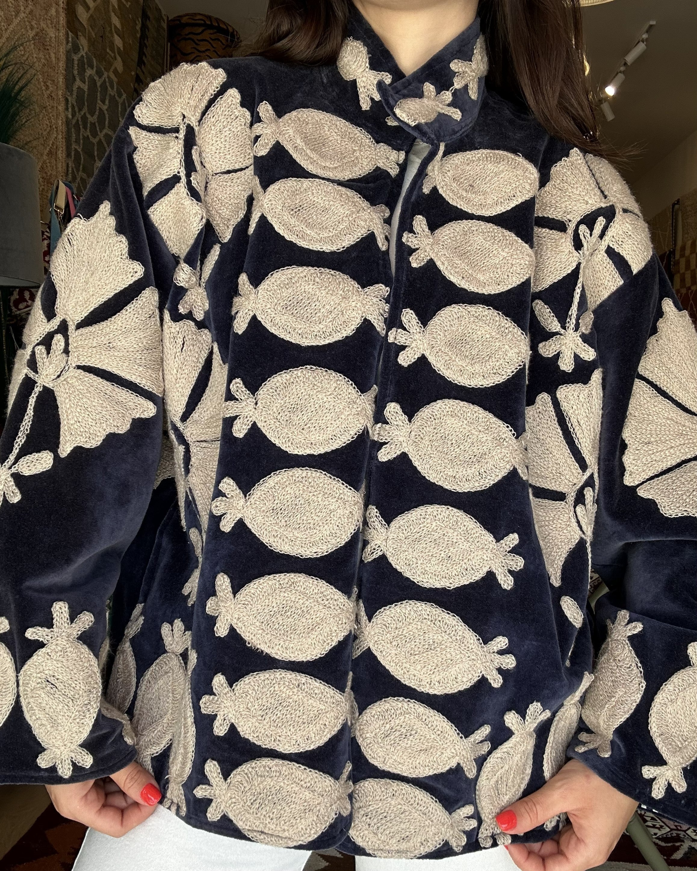 Souk Velvet Jacket - Navy