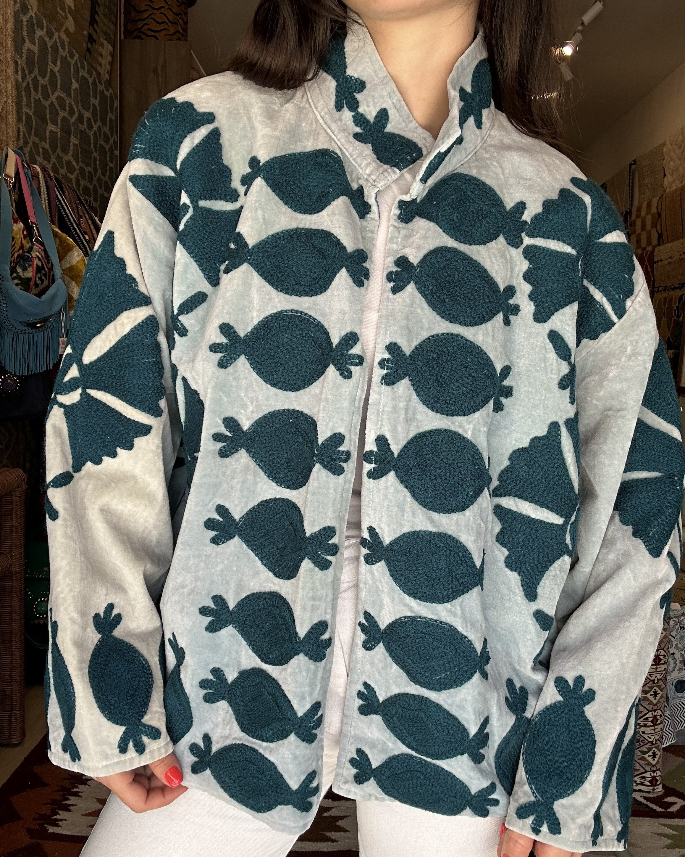 Souk Velvet Jacket - Baby Blue
