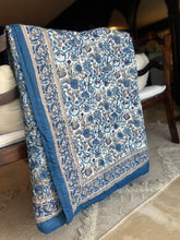 Load image into Gallery viewer, Forest Blue Jaipur Cotton Quilt - King