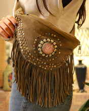 Load image into Gallery viewer, Suede Fringe Bum Bag - Umber Brown