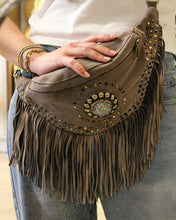 Load image into Gallery viewer, Suede Fringe Bum Bag - Taupe