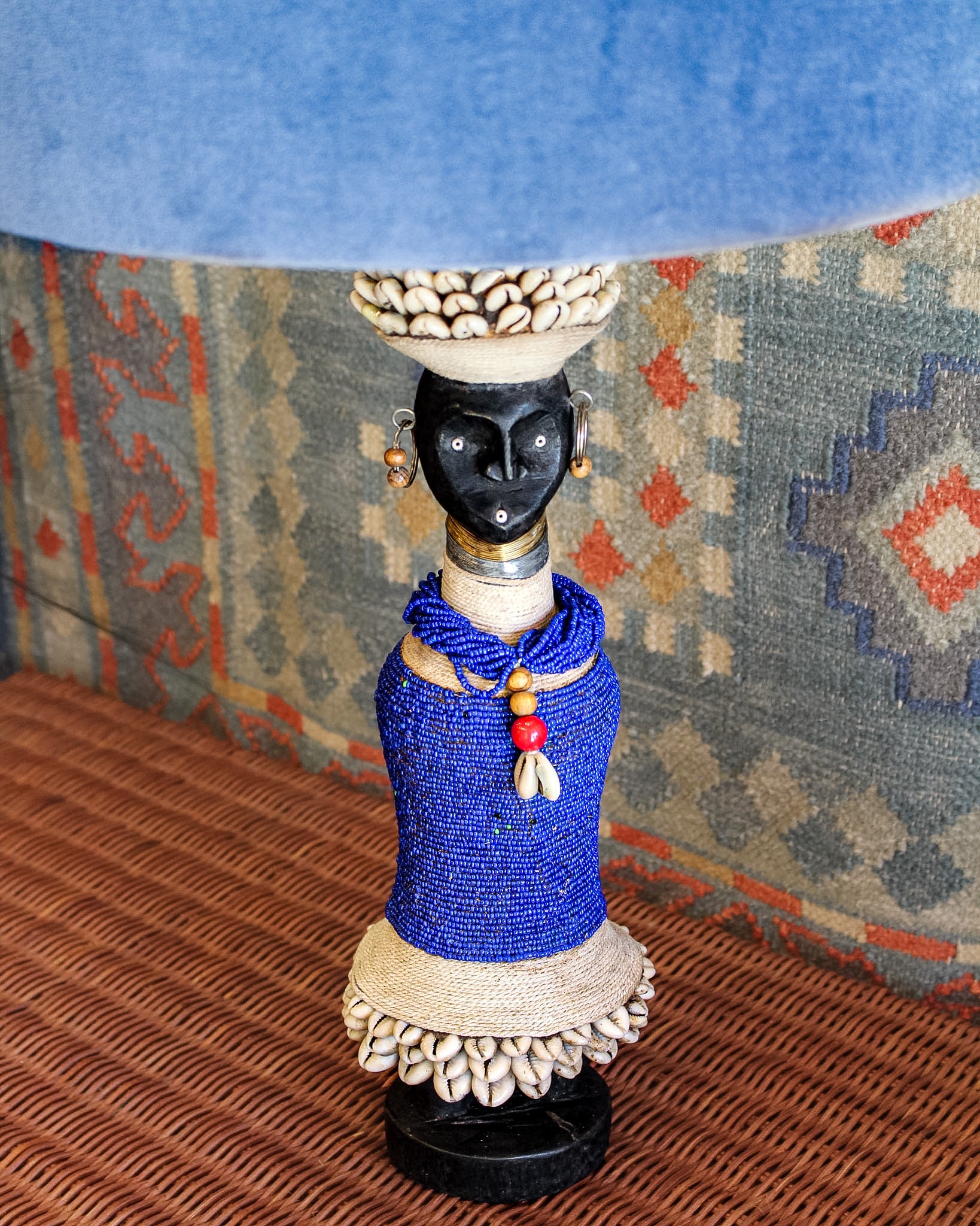 Zola Beaded Doll Lamp Base - Sapphire