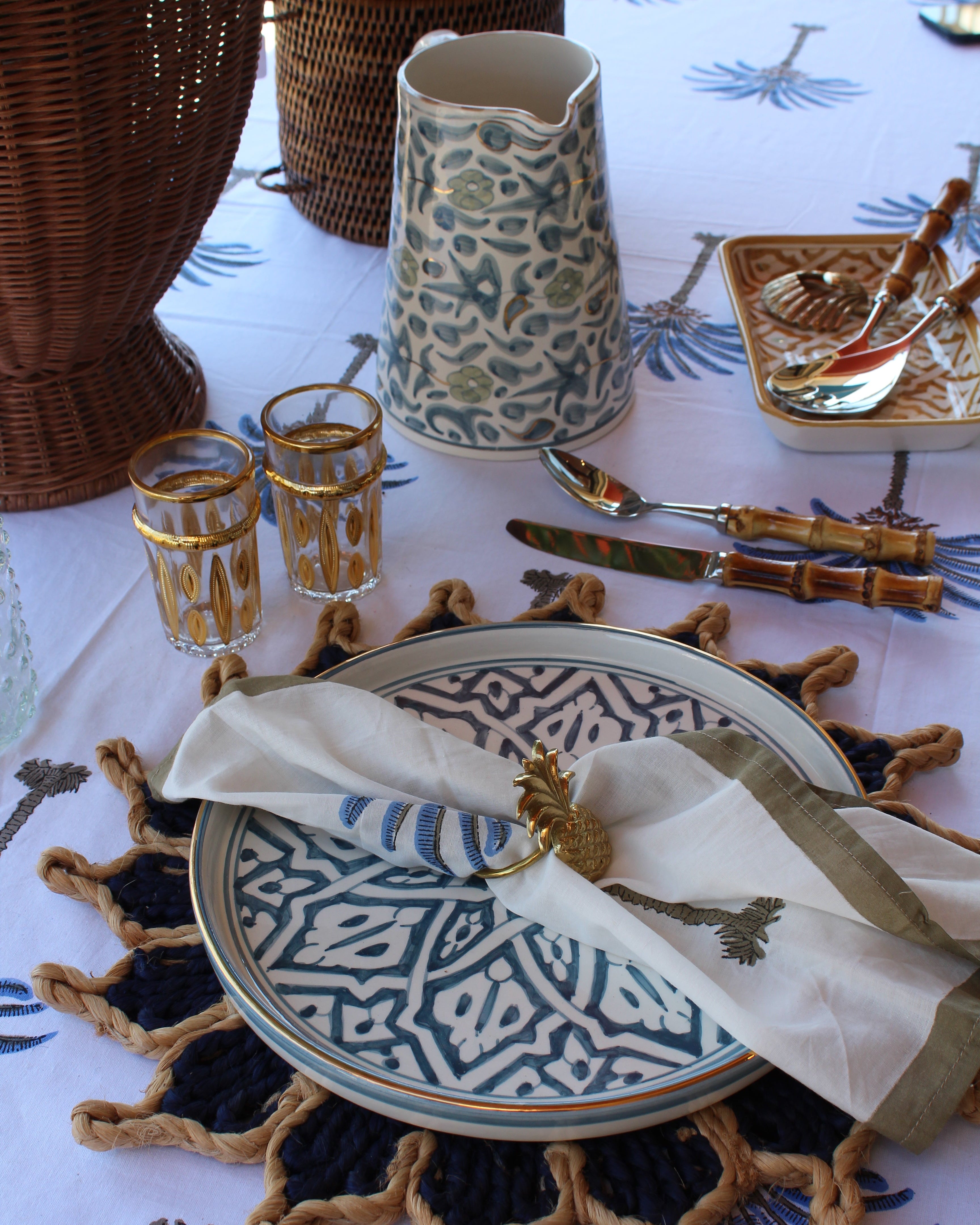 Blue Palms Tablecloth