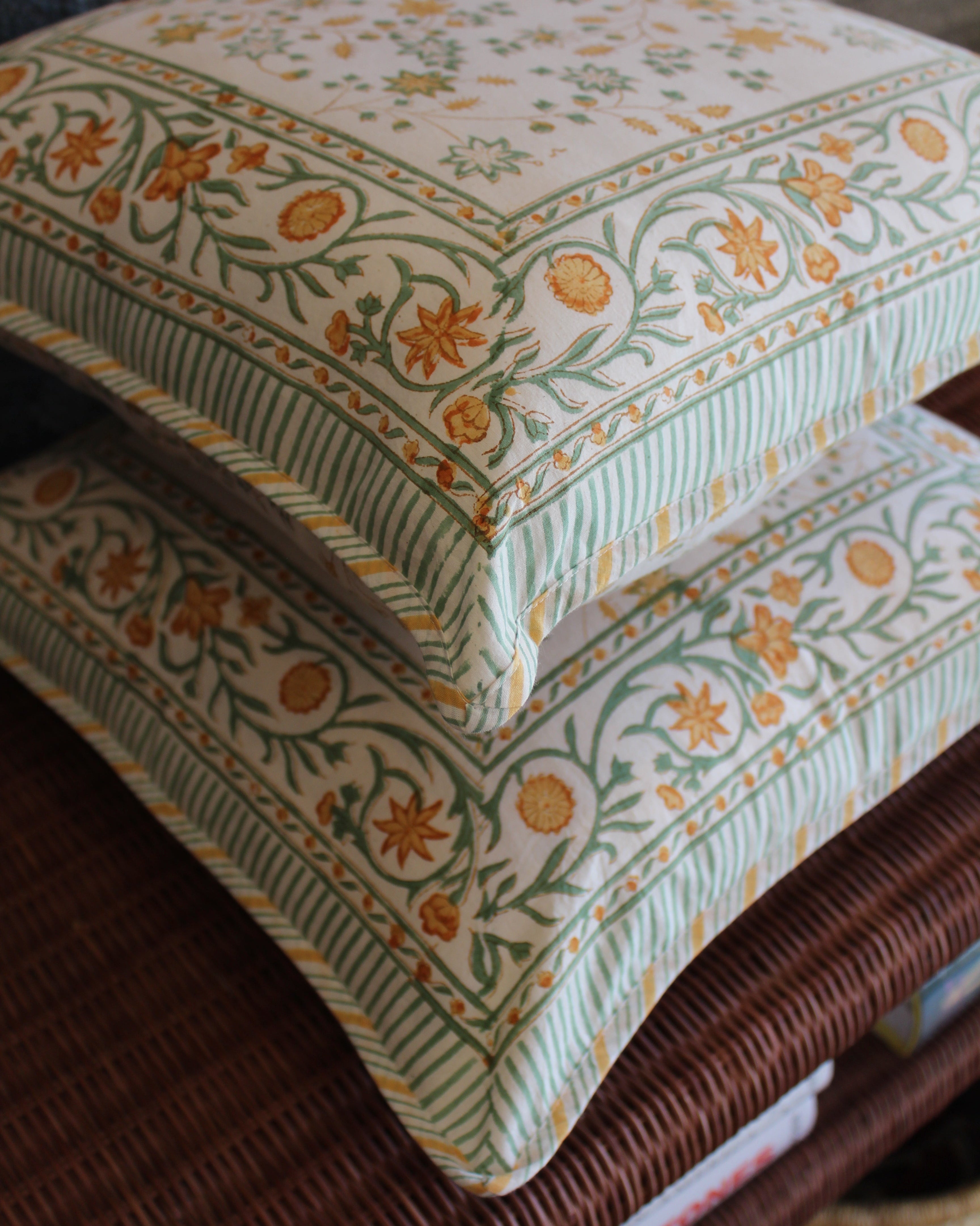 Blockprint Cushion Covers - Marigold Garden