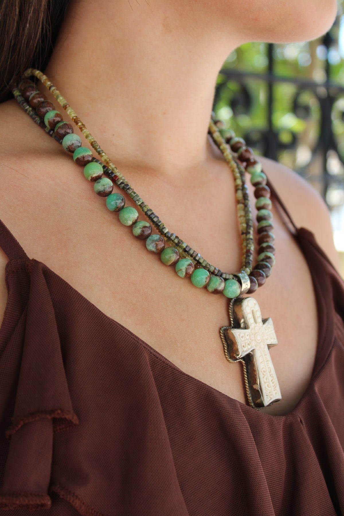 Bone Ankh Necklace