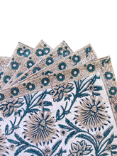 Load image into Gallery viewer, Blue Blockprint placemats - Set of 6