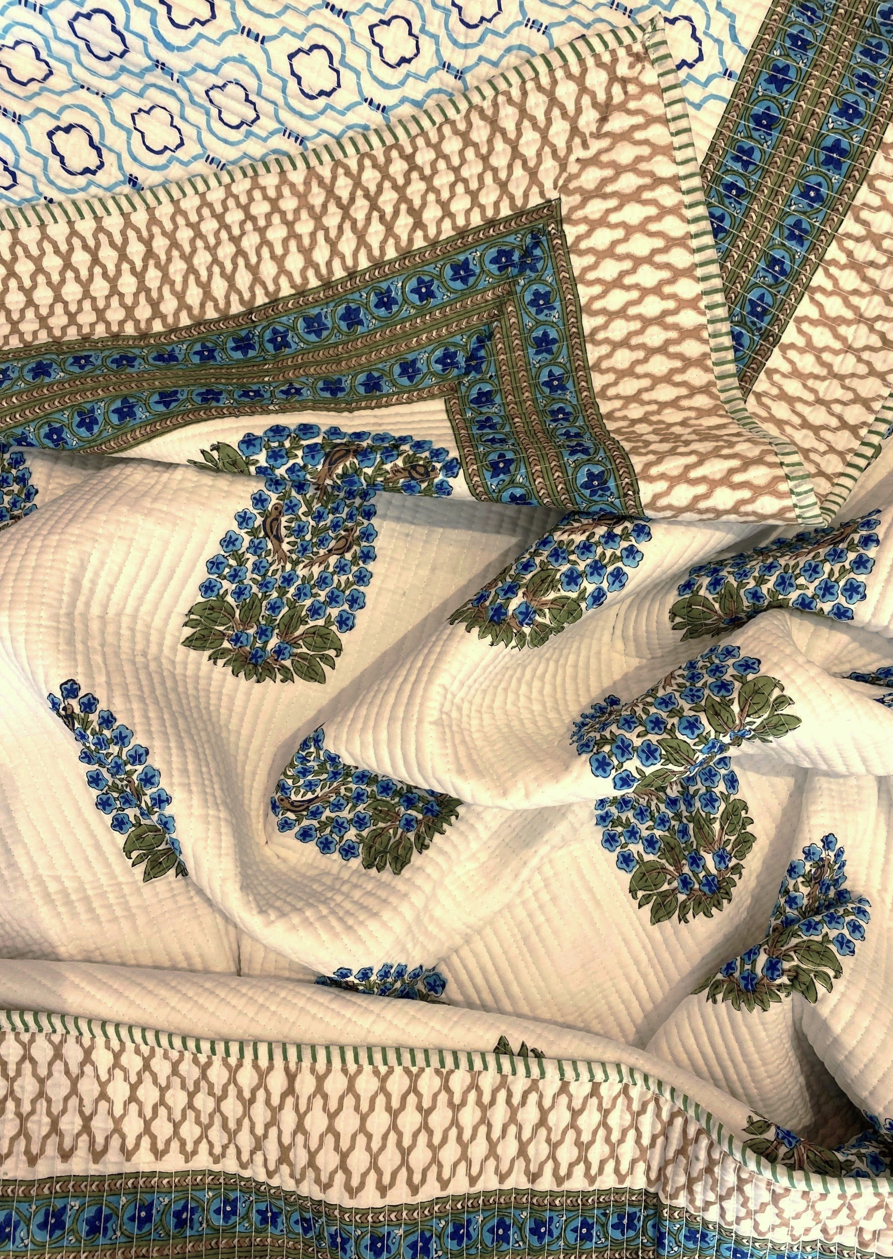 Kerala Blue Quilt - King