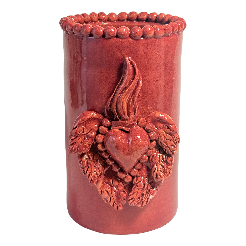 Cuore Cylinder Vase (M) - Maroon