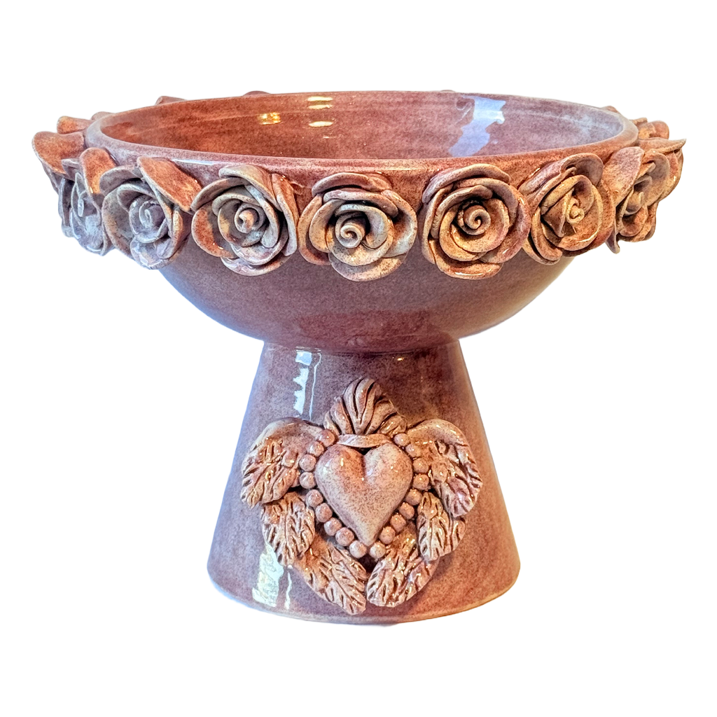 Serenissima Pedestal Bowl - Dusty Pink