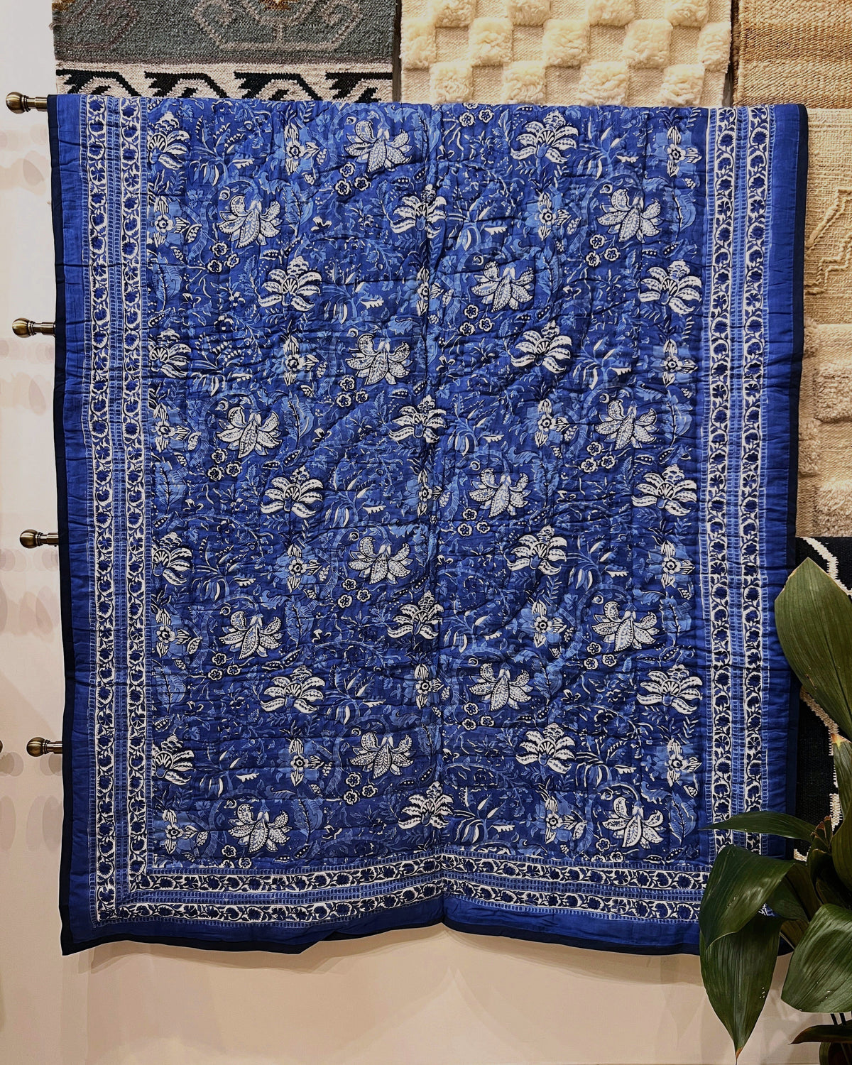 Wild Bloom Blue Quilt - Single