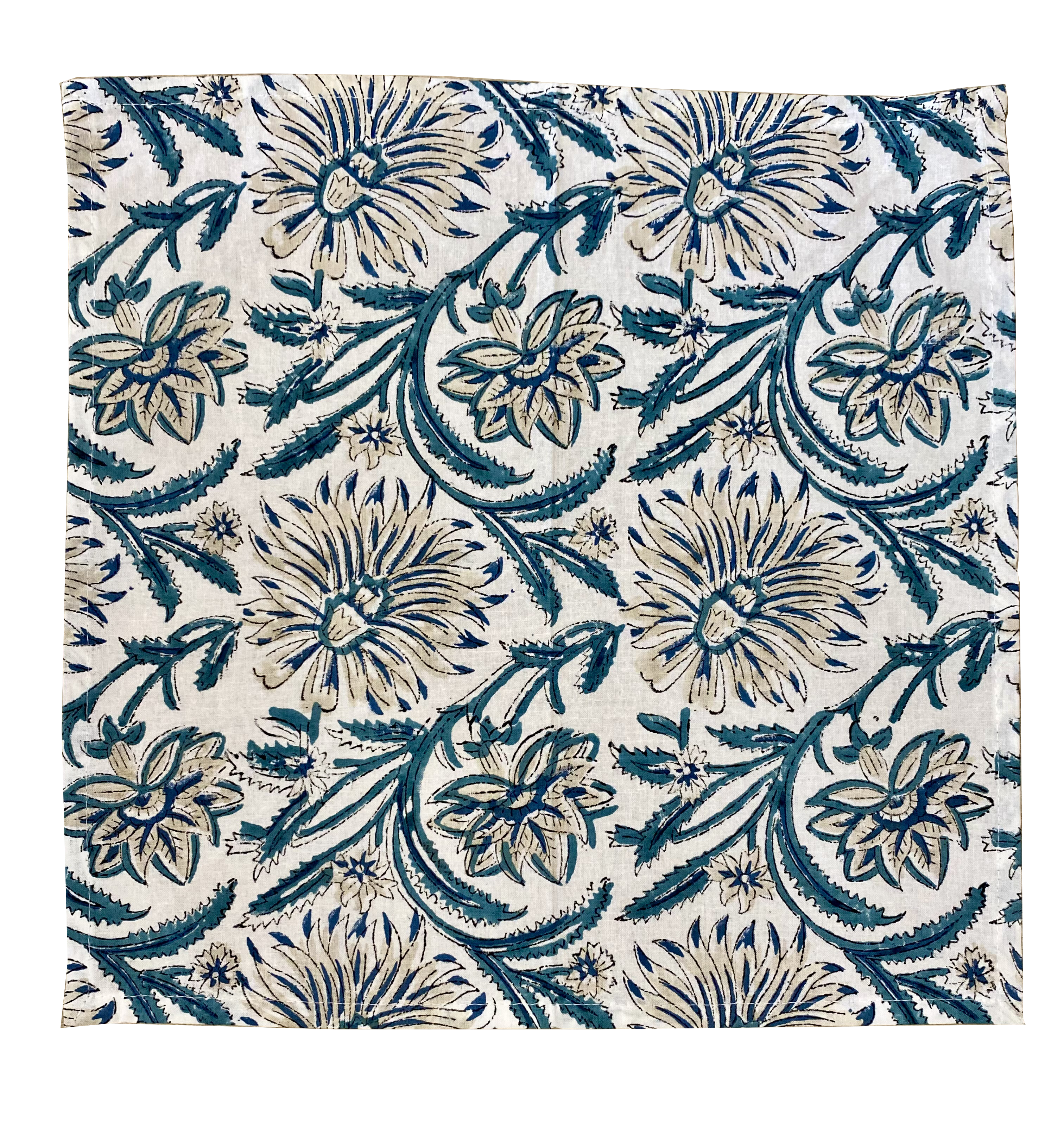 Blue Blockprint Napkins - Set of 6