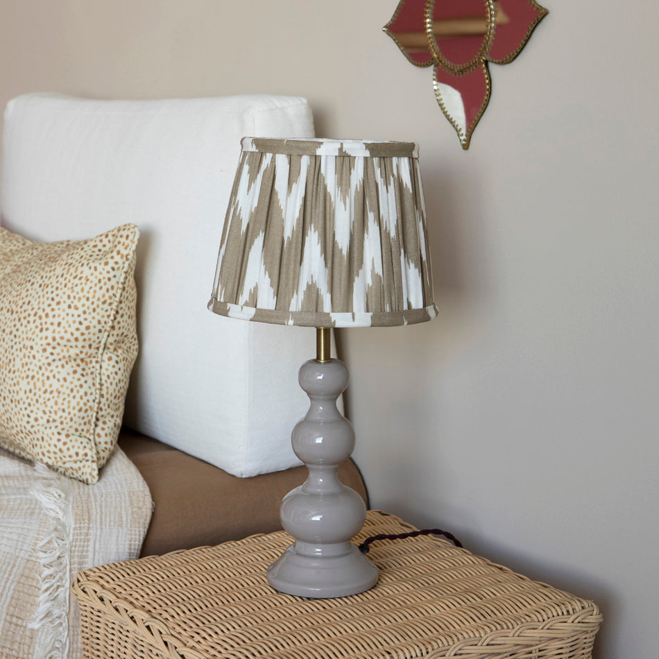 Ikat Brown Pleated Lampshade - Small