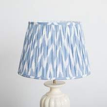 Load image into Gallery viewer, Ikat Blue Pleated Lampshade - Medium