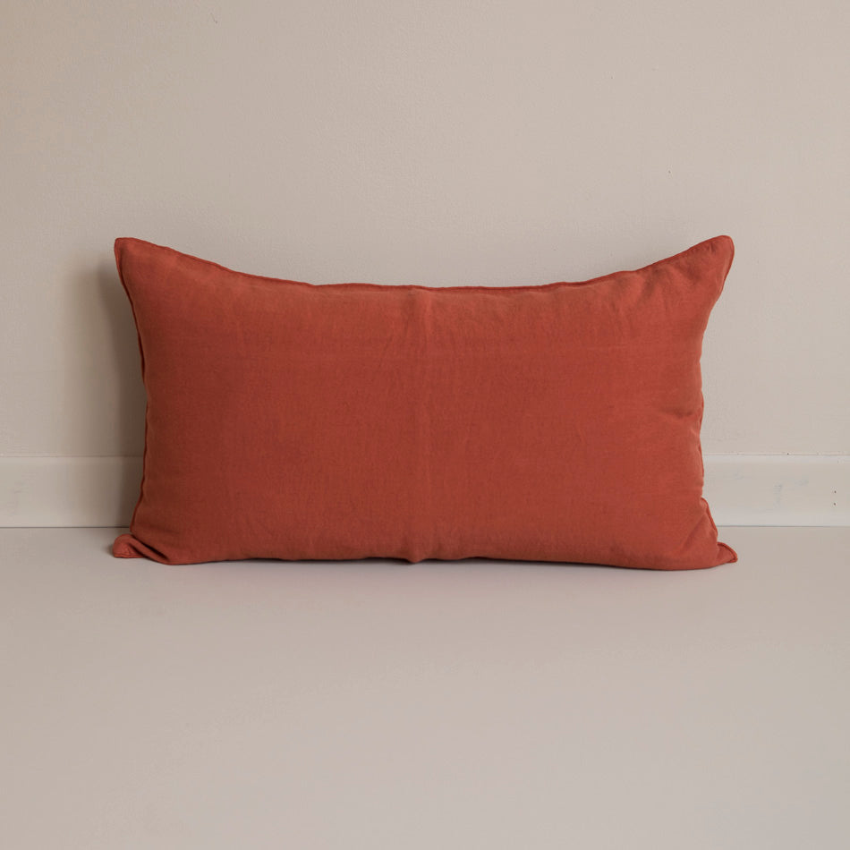 Poppy Linen Cushion - Terracotta