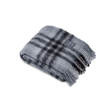 Load image into Gallery viewer, Mohair Blanket Black & Skiffer Check