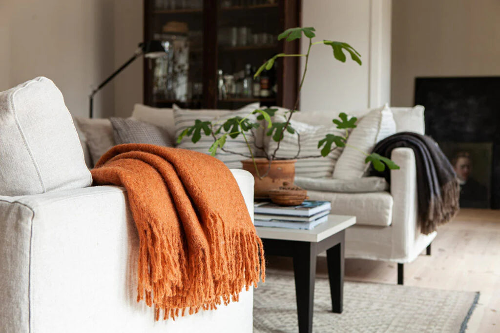 Mohair Blanket Rusty & Terracotta Melange