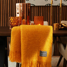 Load image into Gallery viewer, Mohair Blanket Mustard