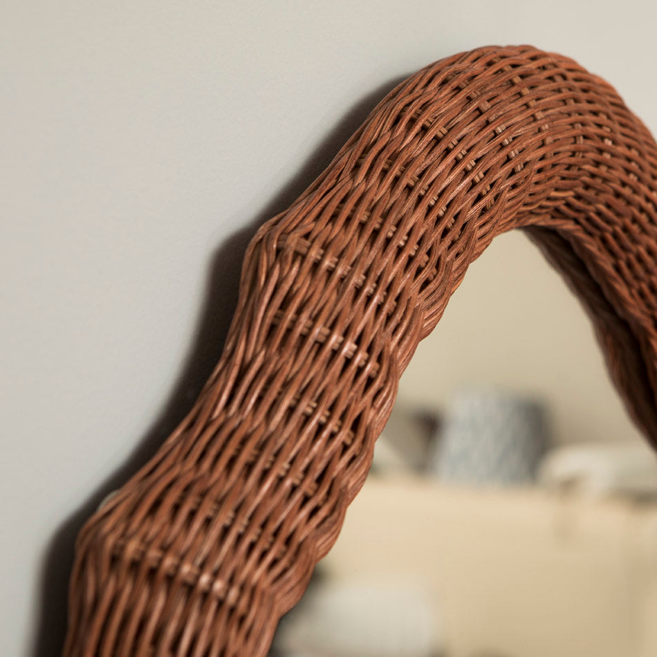 Ornate Rattan Mirror