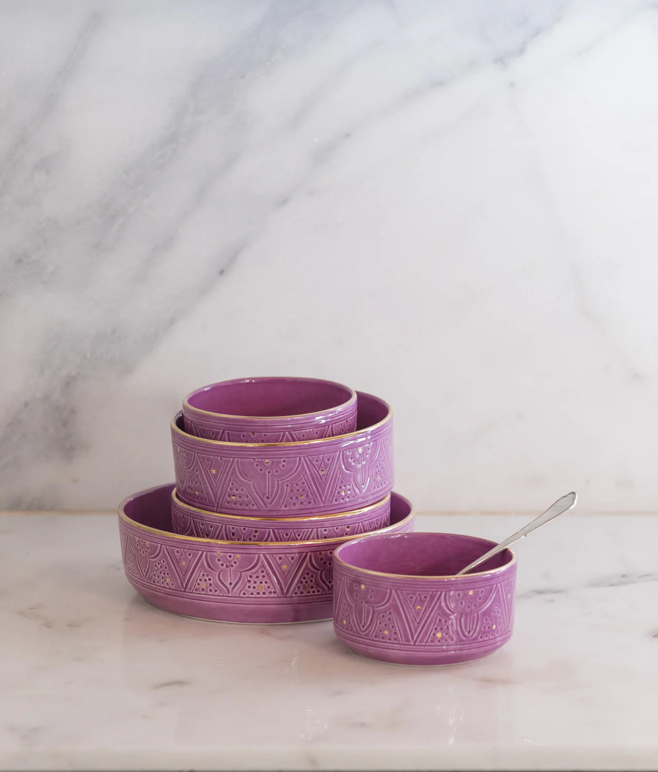 Empreinte Violet Straight Sided Salad Bowl