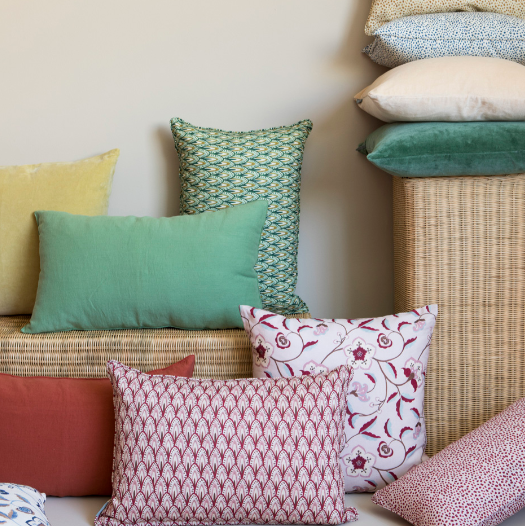 Poppy Linen Cushion - Terracotta