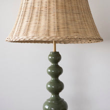Load image into Gallery viewer, Wooden Bobbin Table Lamp - Green
