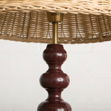 Load image into Gallery viewer, Wooden Bobbin Table Lamp - Wine