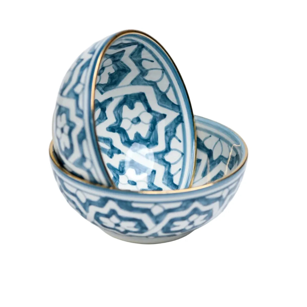 Fassia Stone Blue Low Salad Bowl - Medium