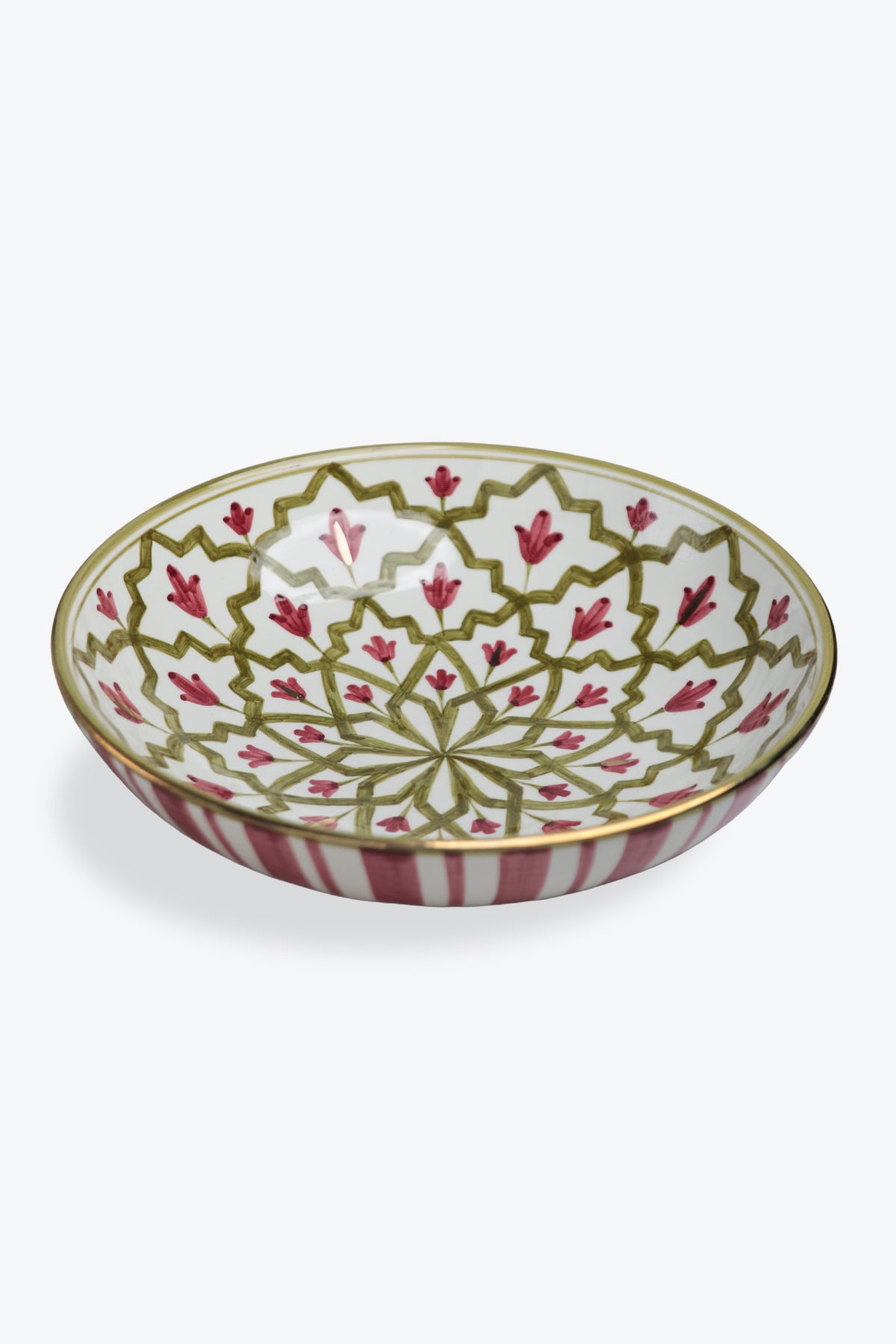 Lmida Khaki & Aubergine Low Salad Bowl - Medium