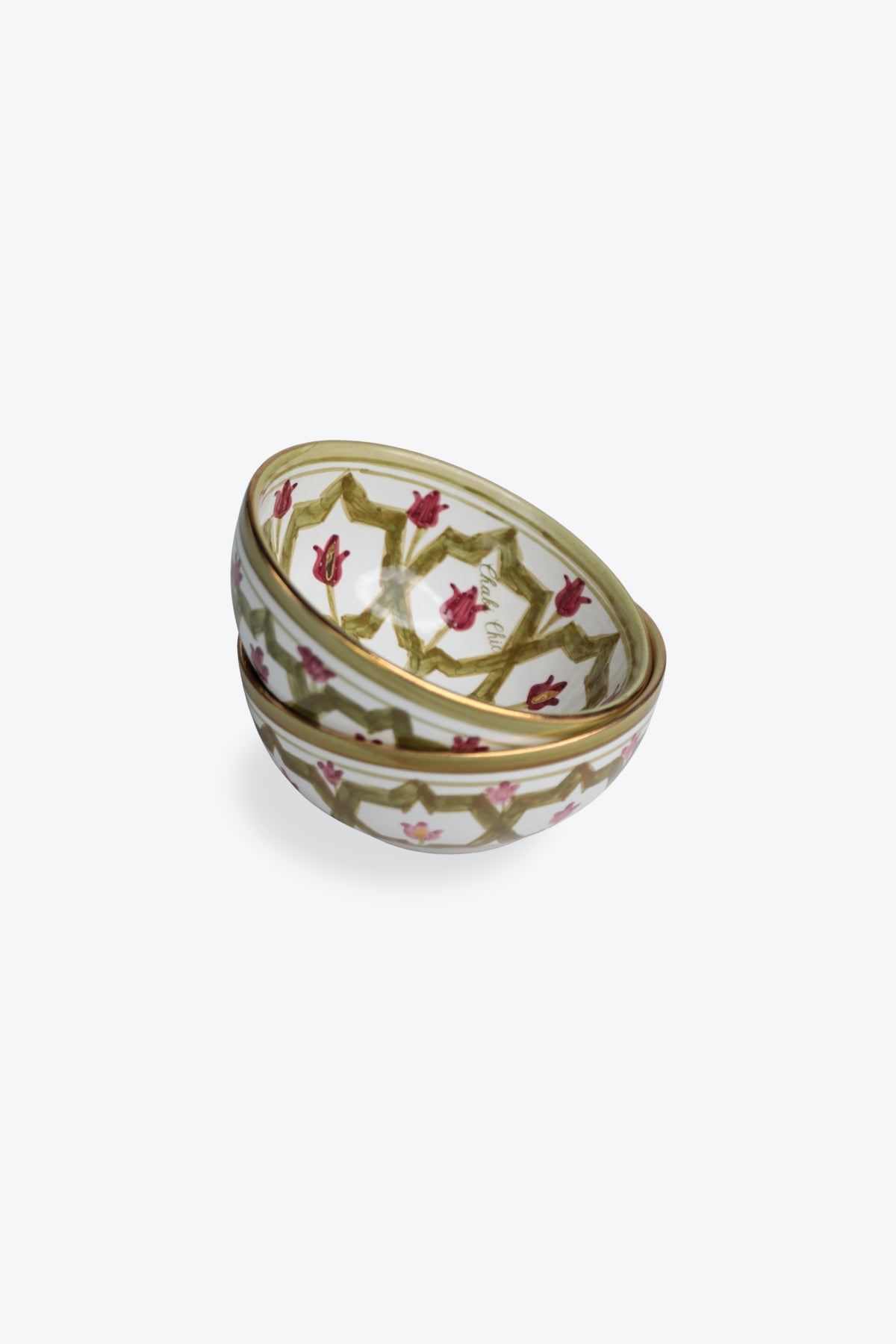 Lmida Khaki & Aubergine Low Bowl - Small